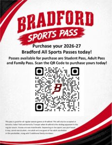 Purchase your Bradford ALL SPORTS PASS today! Support our Red Devils and enjoy the convenience of an ALL SPORTS PASS for the entire year! Student Pass ~ Adult Pass ~ Family Pass Don’t miss a game! Sport Passes are good for all regular season games at Bradford. They will also be accepted at Kenosha Indian Trail and Kenosha Tremper when Bradford is the visiting opponent in the regular season. Passes are non-transferable! Scan the QR code to purchase yours today! This pass is good for all regular season games at Bradford. This will also be accepted at Kenosha Indian Trail and Kenosha Tremper when Bradford is the visiting opponent in the regular season. Passes are non-transferable. Depending on the sports pass purchased it may admit one student, one adult and one guest of the adult passholder or the passholder, along with 5 additional family members