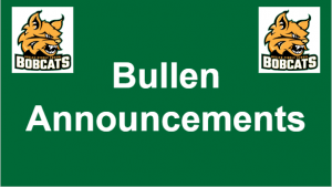 This "Bullen Announcements" image is also linked to the announcements shown in a scrolling Google Slides presentation.