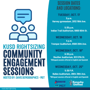 Rightsizing Community Engagement Sessions Oct. 17 & 18
