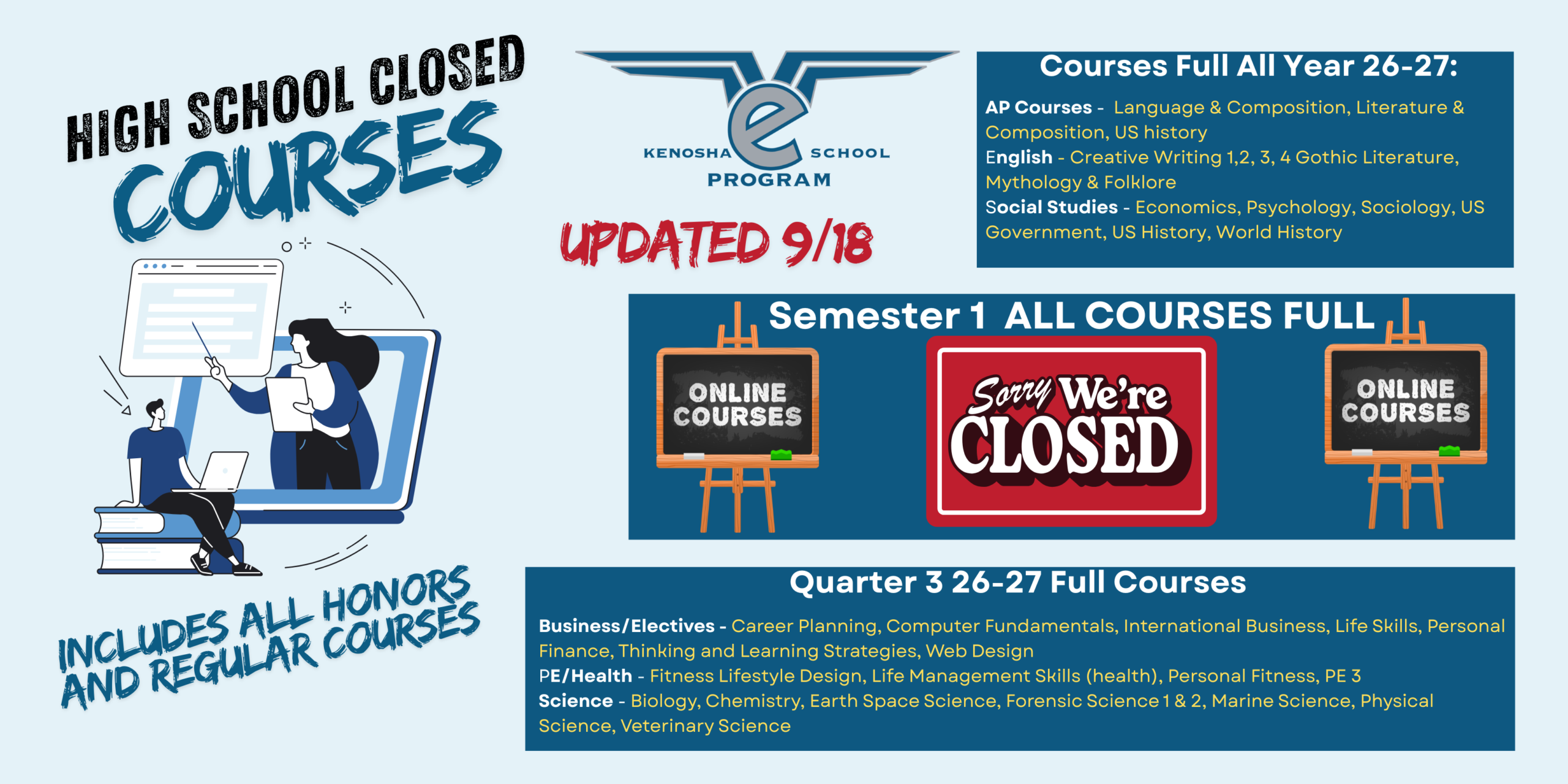 Closed eSchool Courses