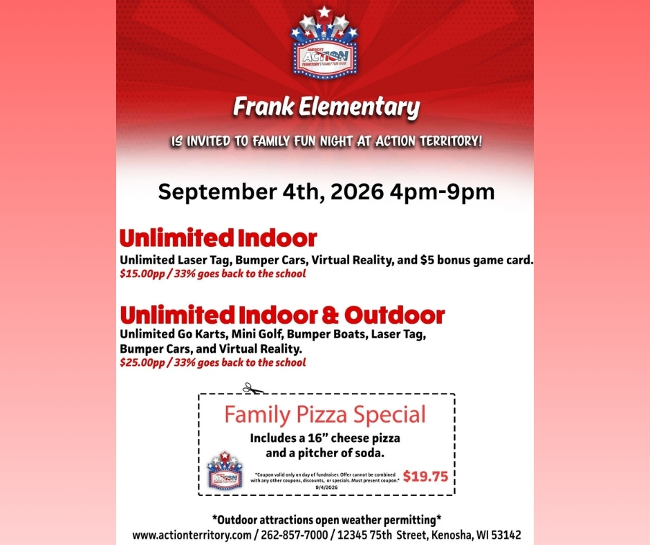 Action Territory Fundraiser flyer for September 4