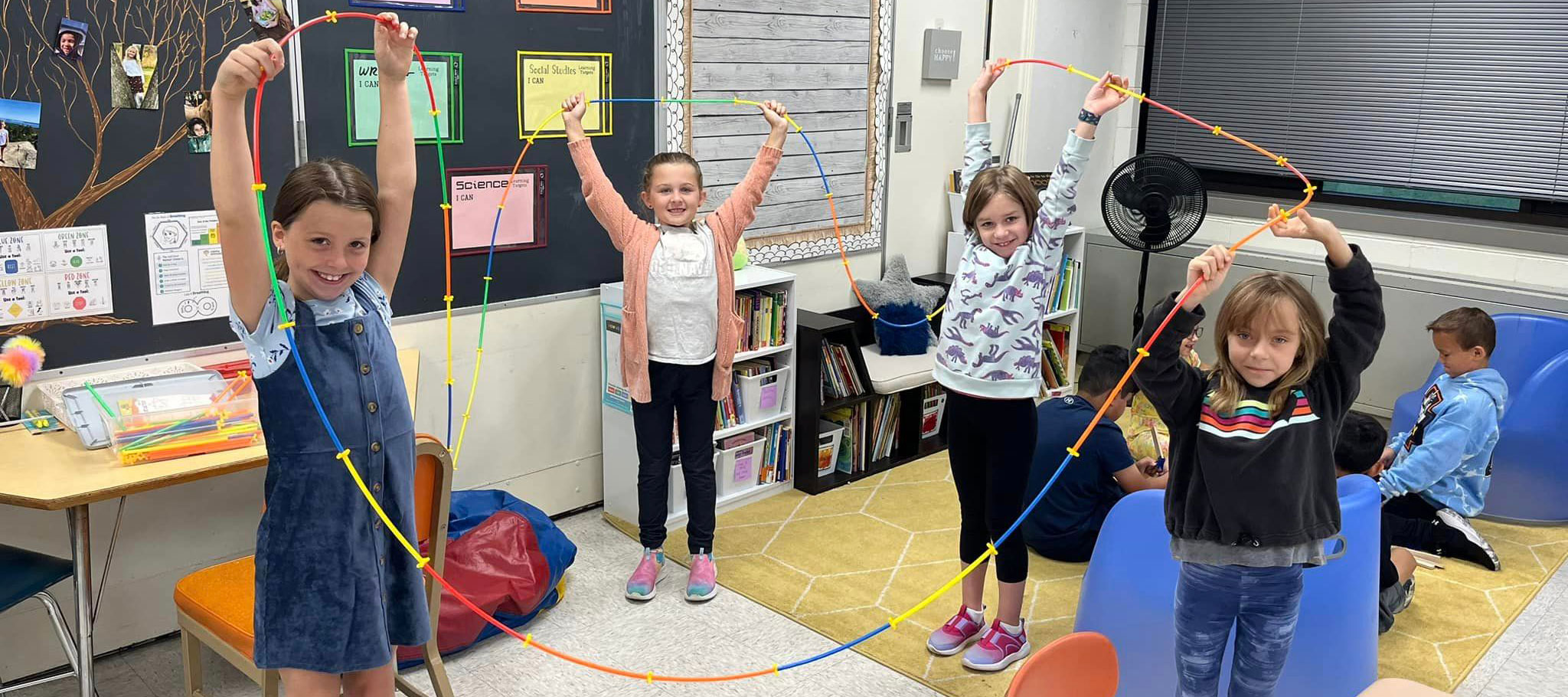 Ms. Carter’s class has been making some creative pieces using their soft start morning STEM bins!