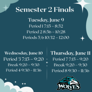 Lakeview Semester 2 Finals Schedule 