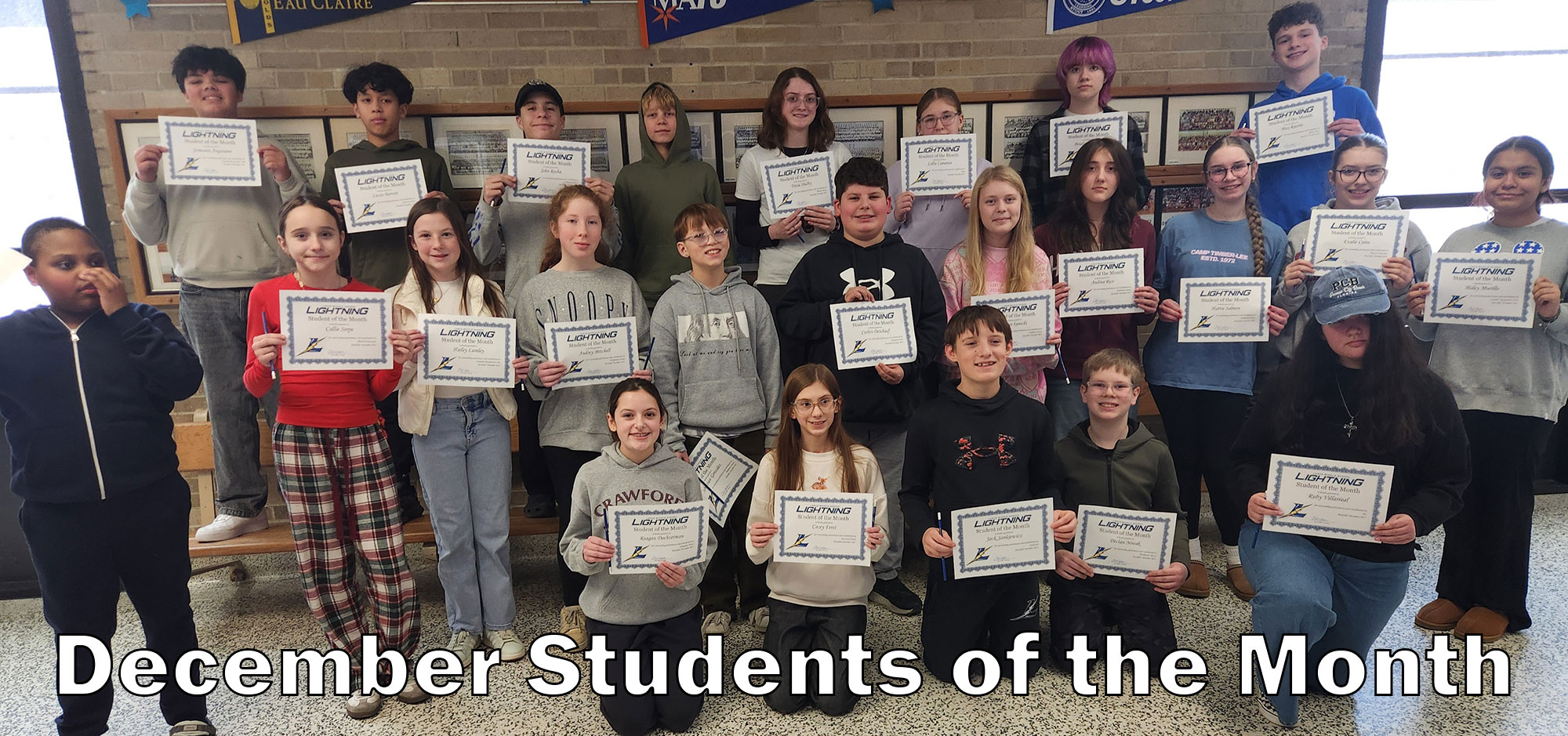 December students of the month group photo