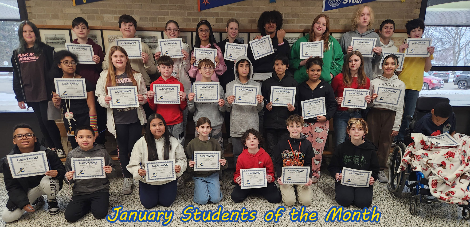 January students of the month group photo