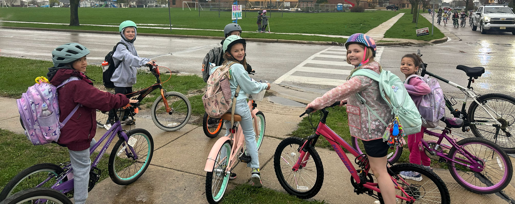 Nash students participating in the bike parade.