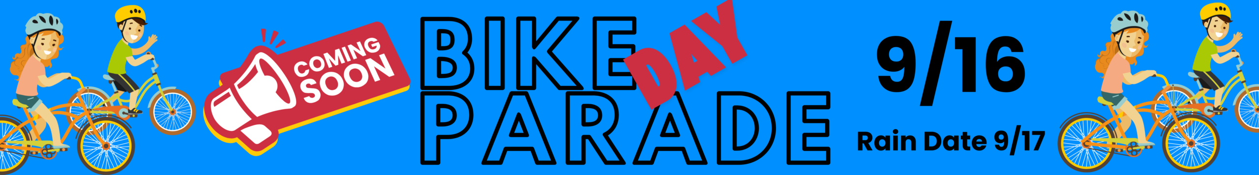 Reminder for bike parade event on 9/16