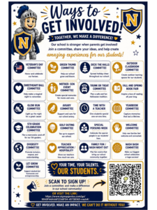 A list of ways for parents to help or volunteer.
