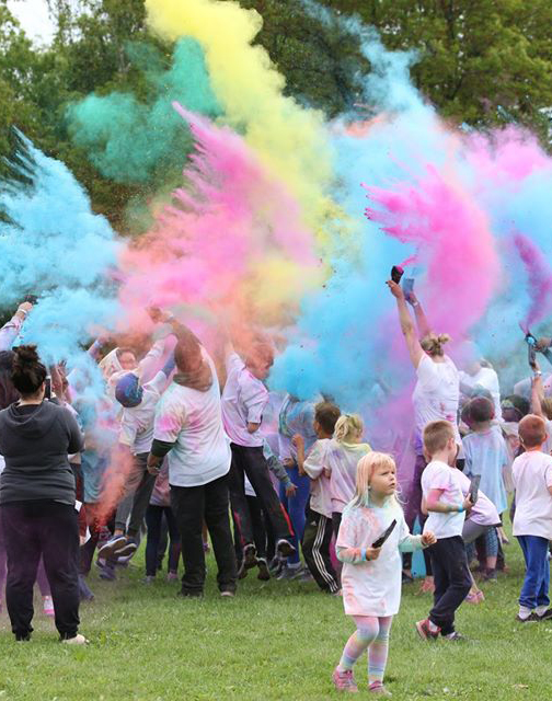 Scene from a color run.