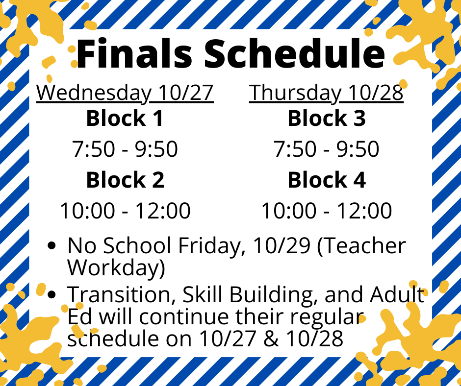 Finals Schedule Reuther Central High School