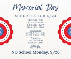Reuther Half Day Schedule 5/23/25