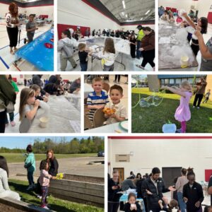 Families explore bubble science at Somers Elementary event