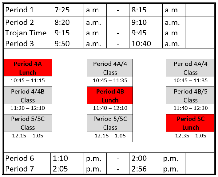 School Schedule Tremper High School