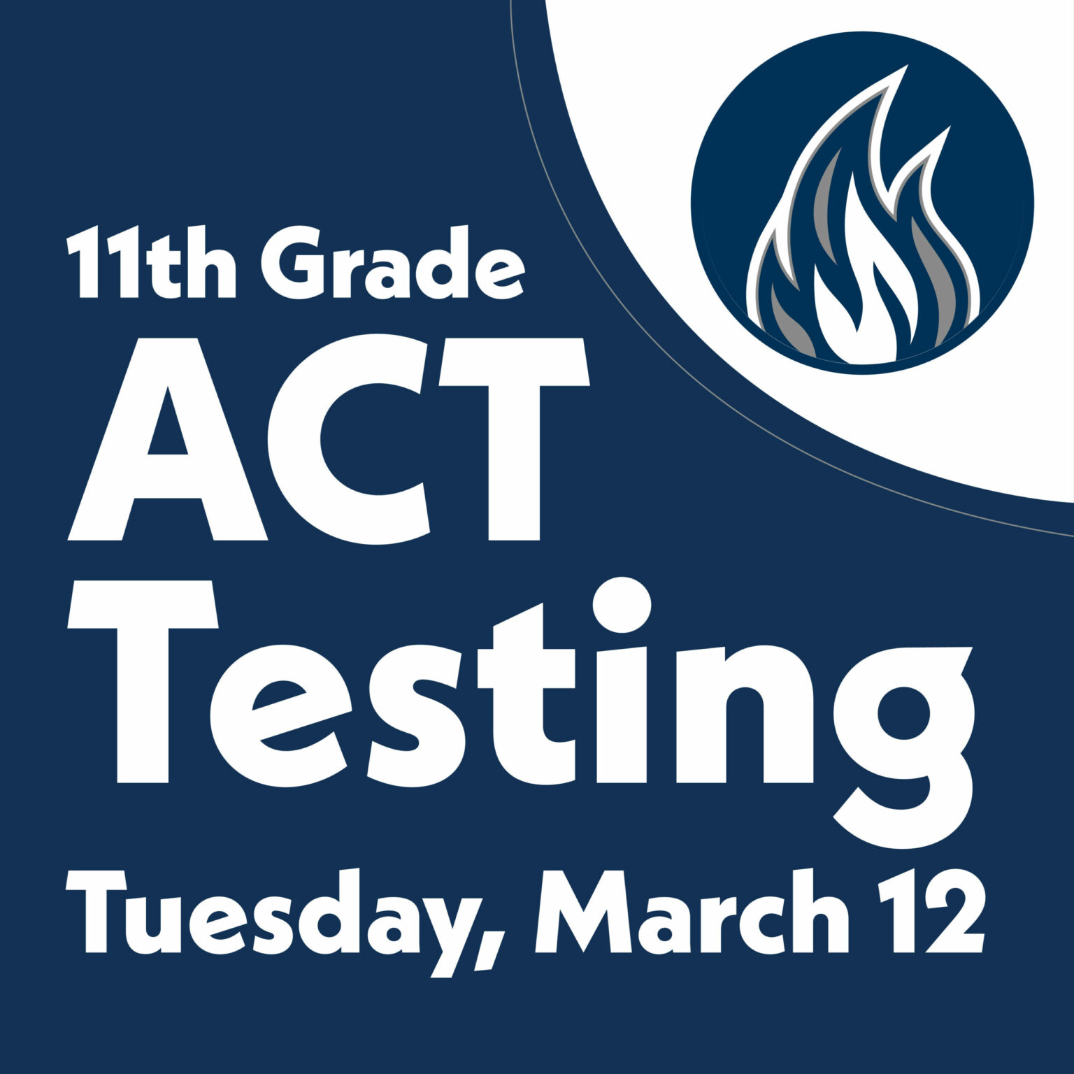 Modified high school schedule for ACT with writing March 12