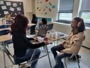 Math students using experimental design and technology