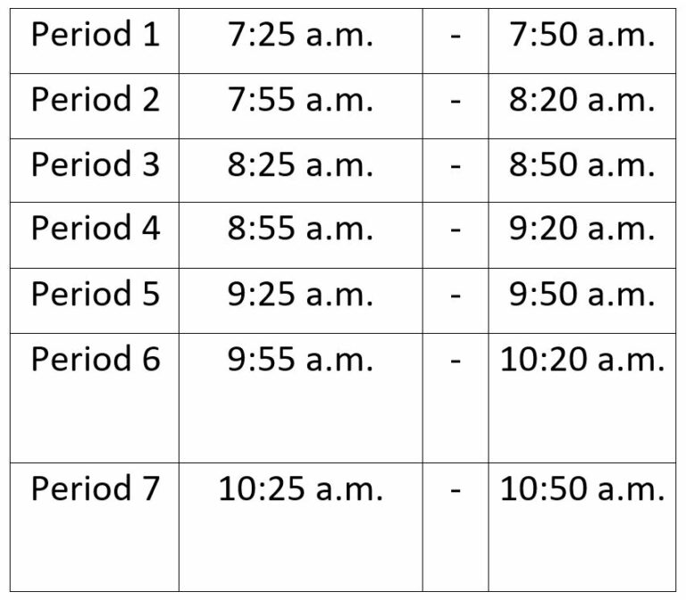School Schedule Tremper High School