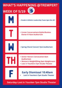 What's Happening @Tremper Week of 5/19
