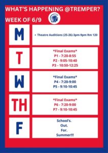 What's Happening @Tremper Week of 6/9