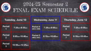 Final Exam Schedule Semester #2