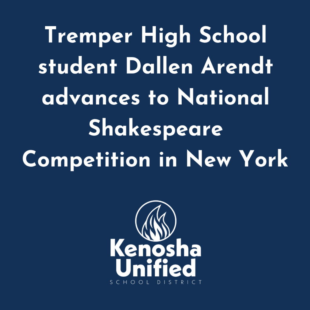 Tremper High School student Dallen Arendt advances to National Shakespeare Competition in New York