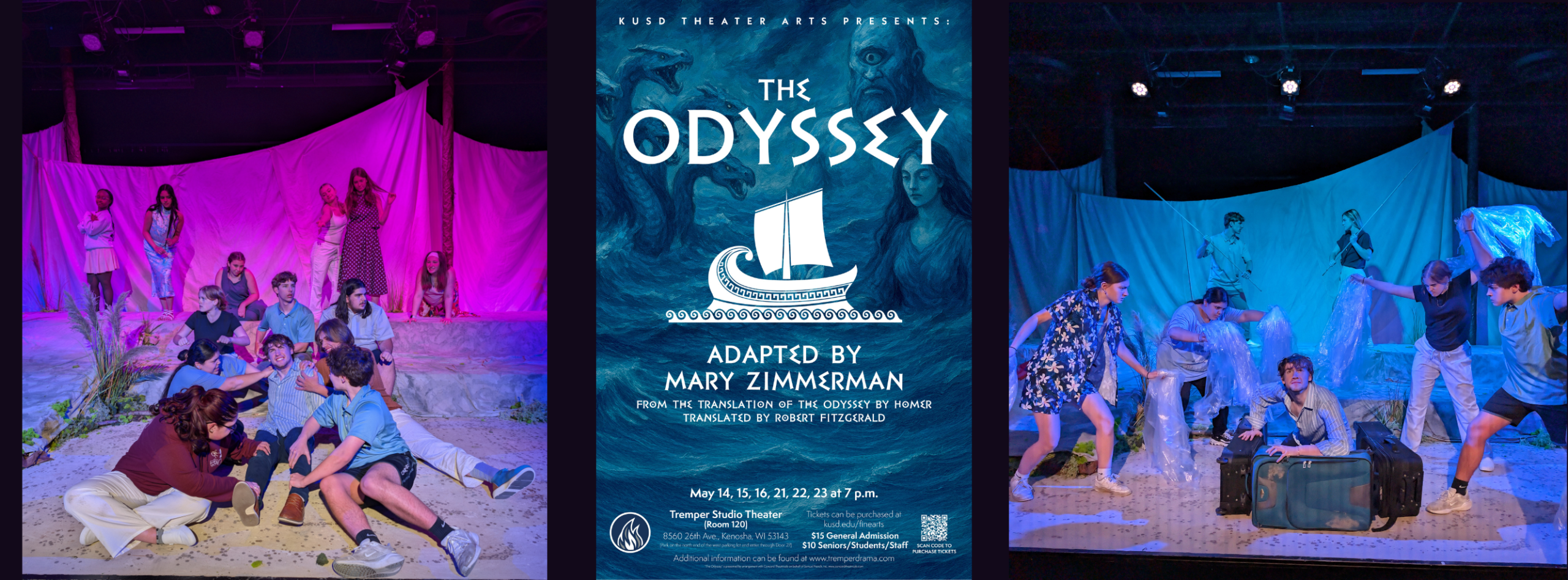 students and details in the performance of the Odyssey