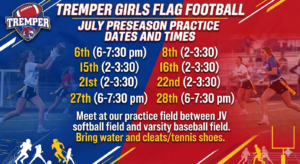 Flag Football Summer Practice Opportunities