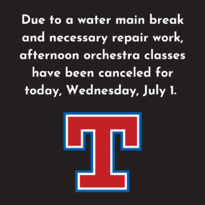 Afternoon Orchestra Classes Canceled on July 1