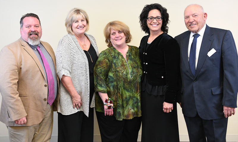 Ann Fredriksson with award presenters.