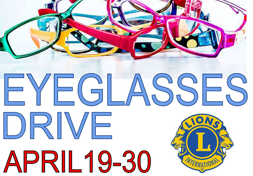 Eyeglasses drive - April 19-30