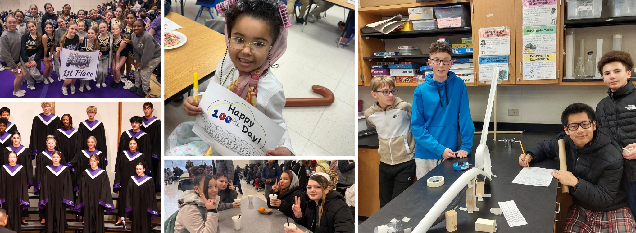 A collage of photos of students from January 2025.