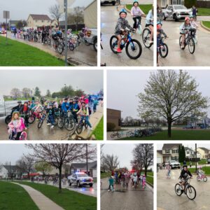 Nash Elementary students brave the rain for annual bike parade
