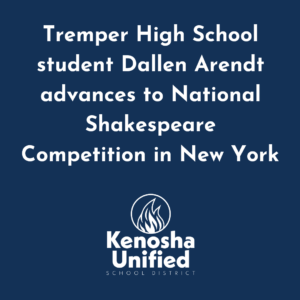 Tremper High School student Dallen Arendt advances to National Shakespeare Competition in New York