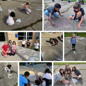 Grewenow students celebrate good attendance with Chalk Party